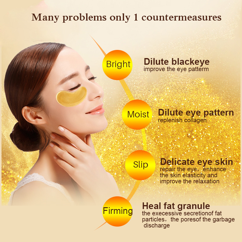 10/20pcs Golden Crystal Collag - Face Mask Skincare recension och pris