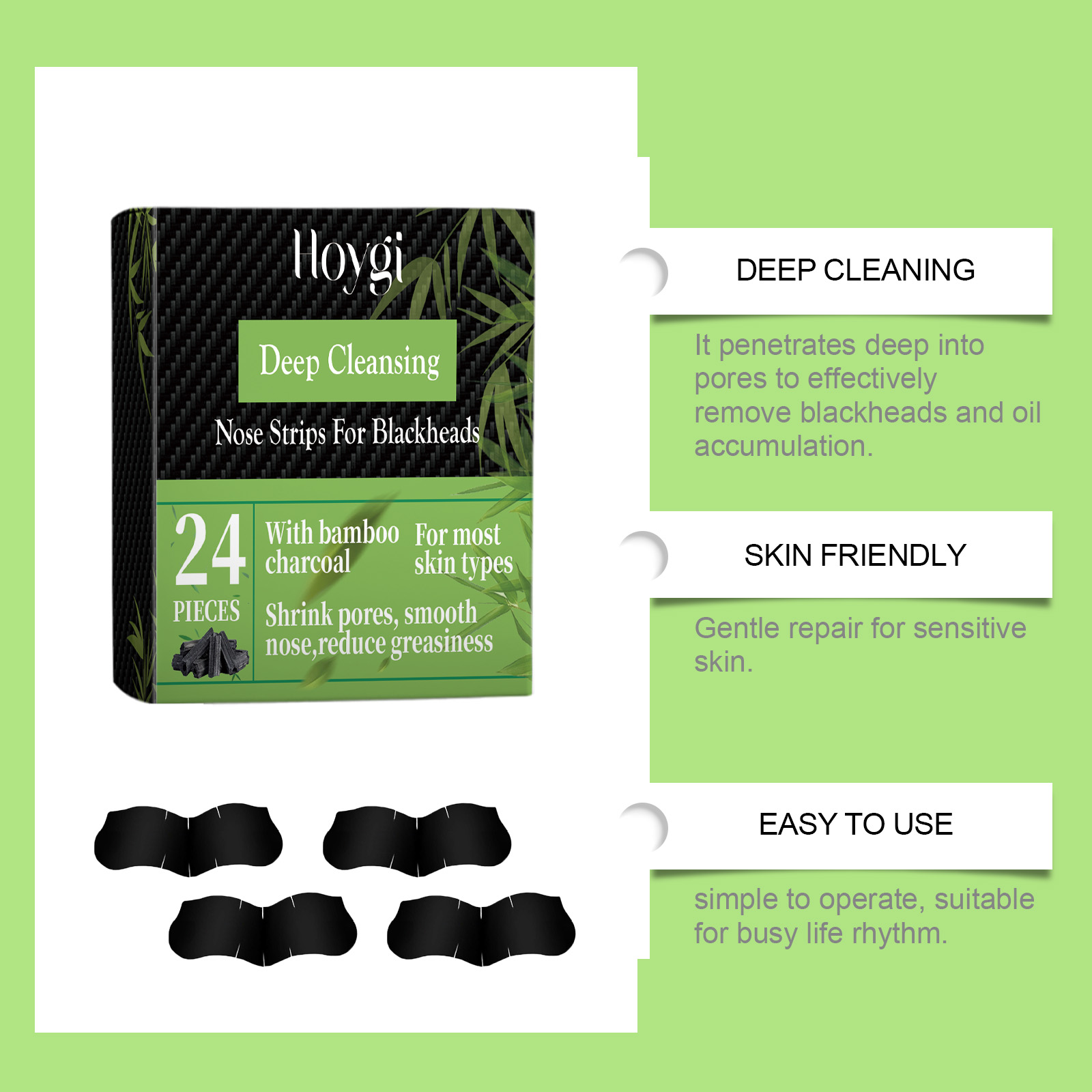 Bamboo Charcoal Nose Strips fo - Cleanser Face recension och pris