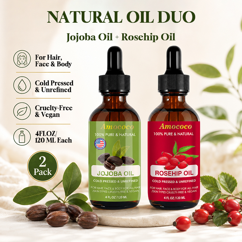 Amococo 2pcs Jojoba Oil and Ro - Face Oil Rosehip recension och pris